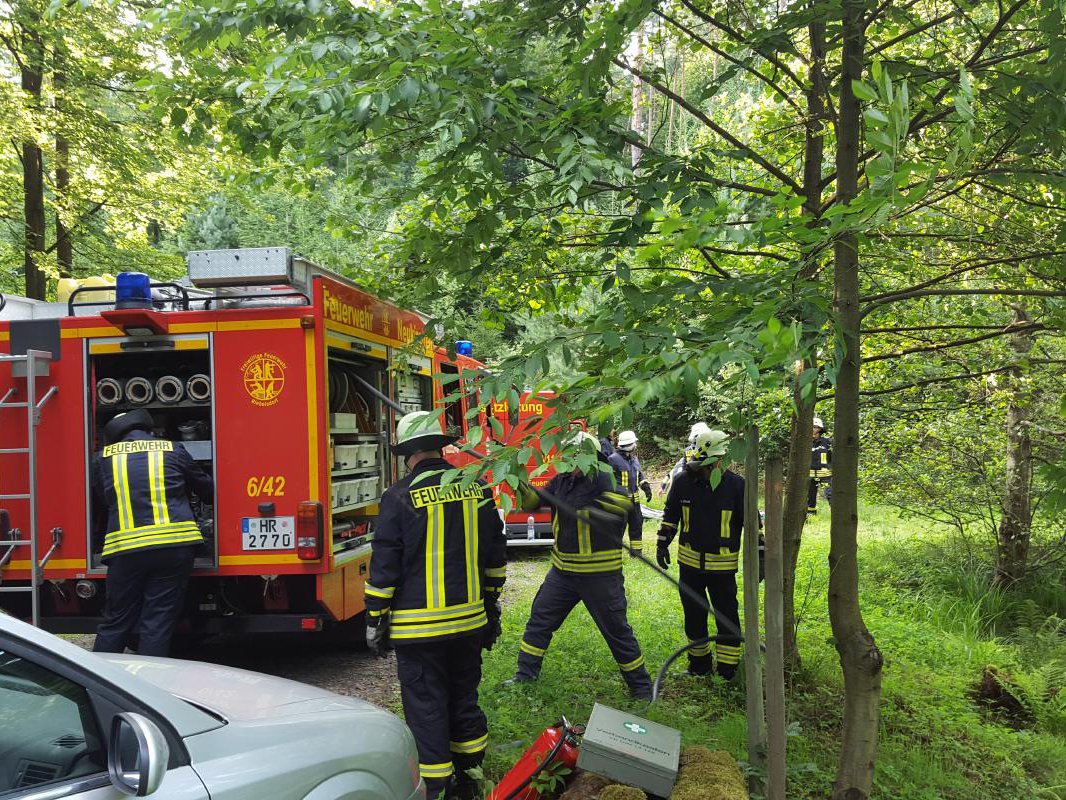 Einsatzübung Wald 29.07.2015 in Rückershausen