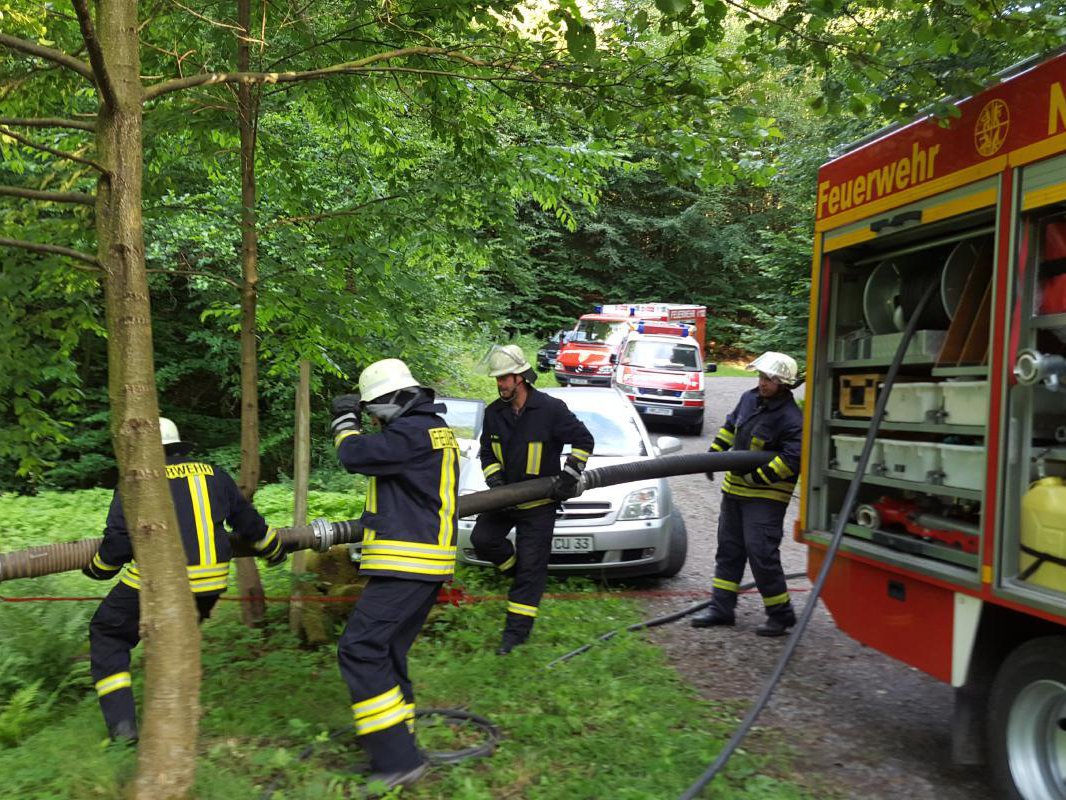 Einsatzübung Wald 29.07.2015 in Rückershausen